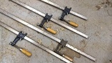 Four bar clamps, the longer measure approx 39