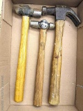 Pair of ball peen hammers, larger has a 12