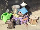 Yard and garden supplies incl. planters, waterers, bird feeders, more.
