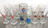Classic mug and beer glasses incl Coors, Blatz, Heileman's Old Style, more. Mug about 5-3/4