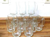 Attractive glass beer mugs are all around 5-1//2