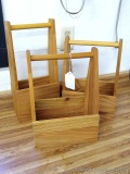 Three nice wooden caddy's would make neat organizers or centerpieces. Largest about 16