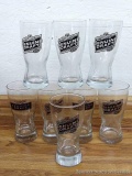 Two sets of 4 Miller Genuine Draft beer glasses are all about 5-3/4