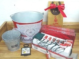 Budweiser beer things and more incl mini lights, bottle opener, 7-1/2