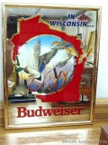 Budweiser King of Beers Collectors Edition Wisconsin Wildlife Mallard beer mirror is in good