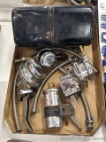 Two Summit chromed engine fuel pumps with stainless braided line; Mallory electronic ignition coil;