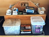 Screws and nails, wood filler, clay seal screws, and so much more. Most of the hardware is in a