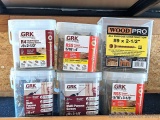 Six containers of assorted screws range in lengths 2-1/2