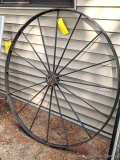 Steel decorative wagon wheel measures 53