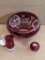 Pickup in Rib Lake. Ruby Red glass pieces incl large dish, tiny pitcher with 