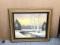 Pickup in Rib Lake. Calming painted canvas by J.P. Walter depicts a winter landscape and measures