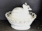 Pickup in Rib Lake. White milk glass fox on pedestal nest has a patent date on underside Aug. 6,