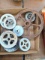 Pickup in Rib Lake. Variety of pulley wheels. Largest is 9-1/4