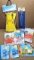 An assortment of kids pool accessories incl Aquaflow swimming fins, pool water thermometer, 2 sets