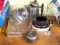 Pickup in Rib Lake. Nice glass canister; Pyrex 2 cup glass measure; coffee server; more.