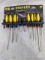 Stanley Screwdriver set and storage rack. Includes Phillips and slotted head screwdrivers with easy