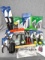 Assortment of things for your house or shop incl rubber tie downs, 10 blade snap utility knife,