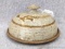 Attractive stoneware pottery covered cheese dish is very classy for our Wisconsin cheese! In good