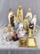 A huge assortment of Mary figurines. Tallest is 13