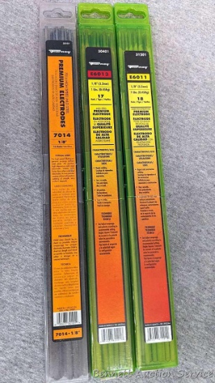 Forney welding rods including 7014 1/8" & E6013 1/8" high speed mild steel premium electrodes and