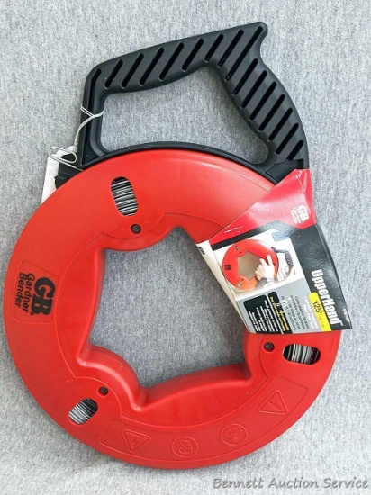 Gardner Bender 125' upper hand corrosion resistant steel fish tape.