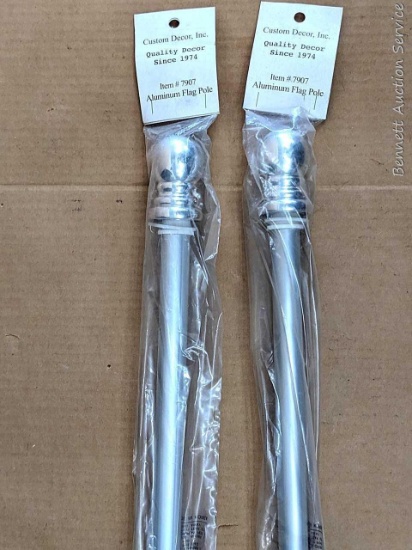 Pair of approx 48" aluminum flag poles.