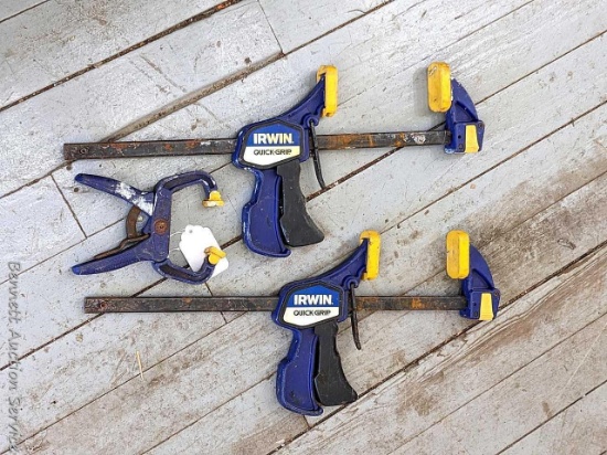Pickup in Rib Lake. Pair of Irwin Pony clamps and an Irwin quick-grip clamp.