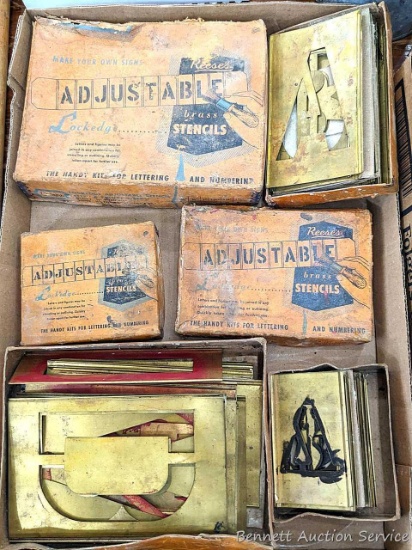 Pickup in Rib Lake. Three brass stencil sets, 2", 4" and 5".