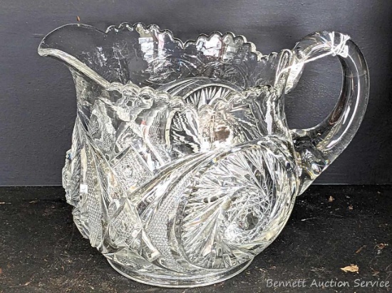 Pickup in Rib Lake. Beautiful pitcher stands 6" to spout, no chips noted.