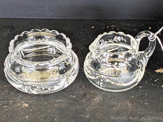 Pickup in Rib Lake. Pretty creamer and sugar set have hand painted accents and are in good condition