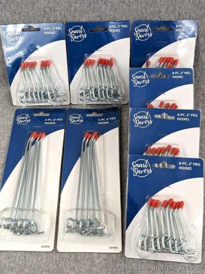 Assorted Peg Hooks, 2" and 6" sizes to organize your shop's pegboard