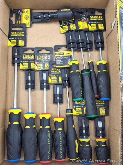 Stanley FatMax drivers and Stanley ProDriver screwdriver assortment with many different head types