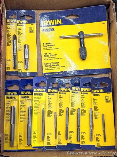 NIP Irwin High carbon steel plug taps up to 7/16" 14NC, 1/8" 27NPT high carbon steel tapper pipe tap