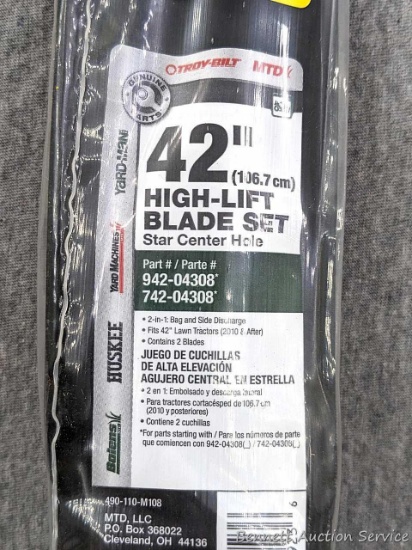 42" high-lift lawn mower blade set for Yard Machines, Bolens, Huskie, Yard Man, MTD, Troy-Bilt