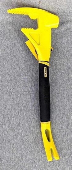 Stanley 18" functional utility bar is four tools in one! Features nail prybar, demolition hammer,