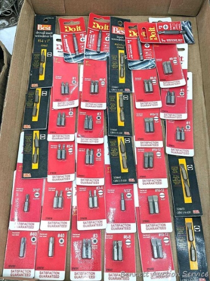 17" box of Do It Best driver bits incl clutch, slot, square recess drives, more.