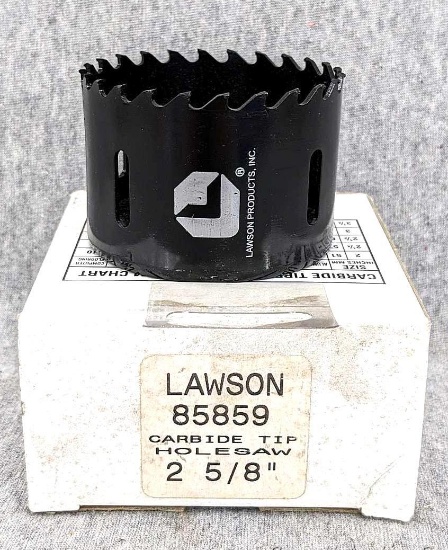 New Lawson 2-5/8" / 67mm carbide tipped hole saw with box.