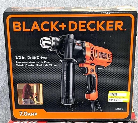 Black and Decker 7.0 amp 1/2" drill / driver, no DR560, NIP