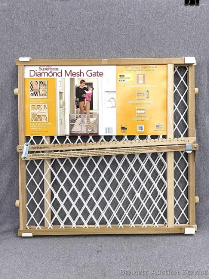 New Supergate diamond mesh gate is 23" high and opens from 26-1/2" to 42".
