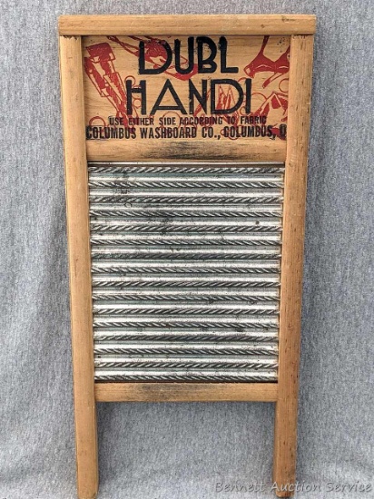 Dubl Handi washboard with metal ribs for scrubbing8-1/2" x 18". Nice and light weight and has very