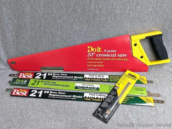 Bow saw 21" replacement blades, 8 point 20" crosscut saw, Stanley Coping Saw Blades.