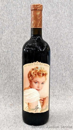 No shipping, must be 21 to purchase. Marilyn Monroe "Marilyn Merlot" 1998 Napa Valley Merlot wine
