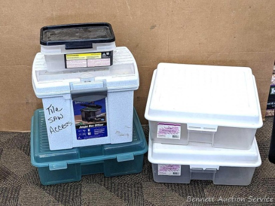 Storage pieces up to about 17" wide overall; great for organizing the shop or closet.