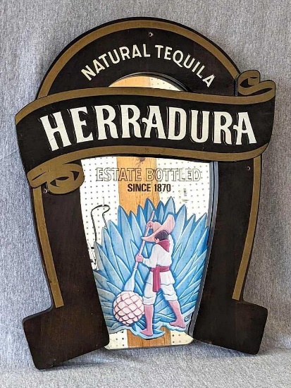 Herradura Natural Tequila mirror is about 21" tall and in good condition.