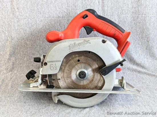 Milwaukee Magnesium 6-1/2" circular saw is 18 v. Battery not incl, add to your 18v set. Currently