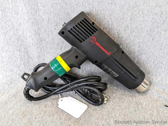 Milwaukee heat gun with manual has great settings on back. A little weird to turn on, and only runs