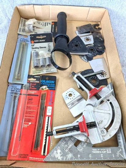 Power tool attachments and more incl Craftsman, Dremel, other scroll saw blades; oscillating tool
