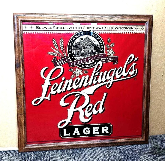 Leinenkugel's Red Lager beer piece is about 27" x 27" and in good condition.