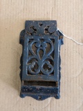 Pickup in Rib Lake. Awesome cast iron matchbox holder with lid is about 8