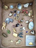 Pickup in Rib Lake. Vintage and newer pins and brooches (some costume jewelry) and more. Elephant